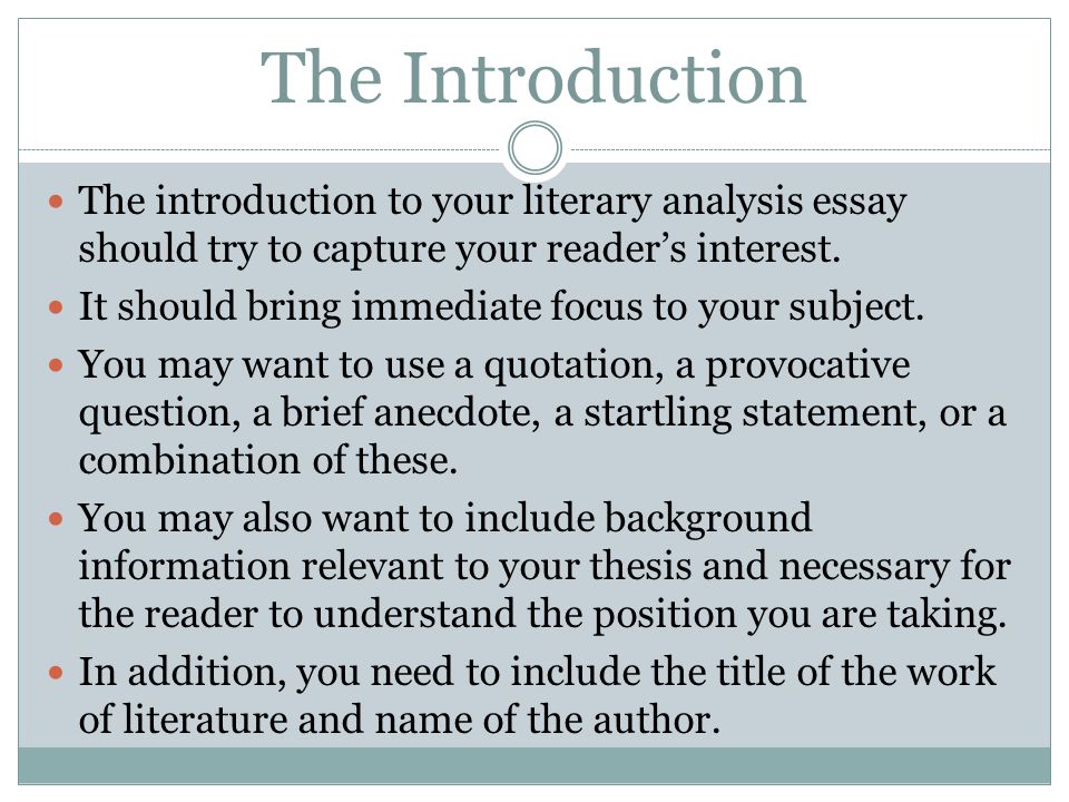 How to write a literature essay introduction