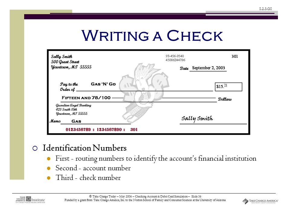 © Take Charge Today – May 2006 – Checking Account & Debit Card Simulation – Slide 36 Funded by a grant from Take Charge America, Inc.