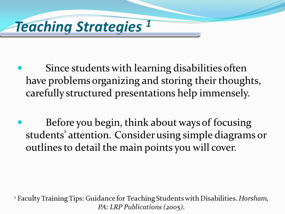 teaching strategies for students with disabilities essay Teaching students with learning disabilities special education: teaching students with learning disabilities strategies for teaching students self-advocacy. teaching strategies for students with disabilities essay Teaching students with learning disabilities special education: teaching students with learning disabilities strategies for teaching students self-advocacy.