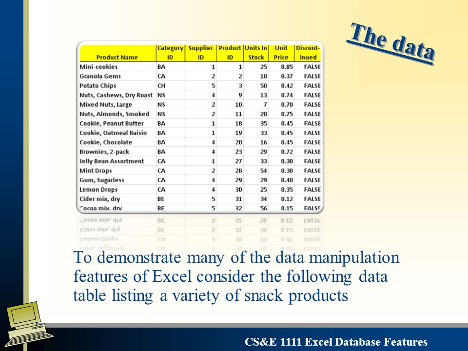 using excel as a database