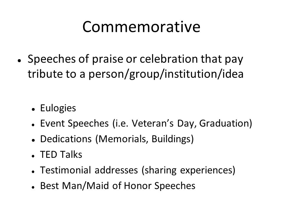 commerative speech commerative speech