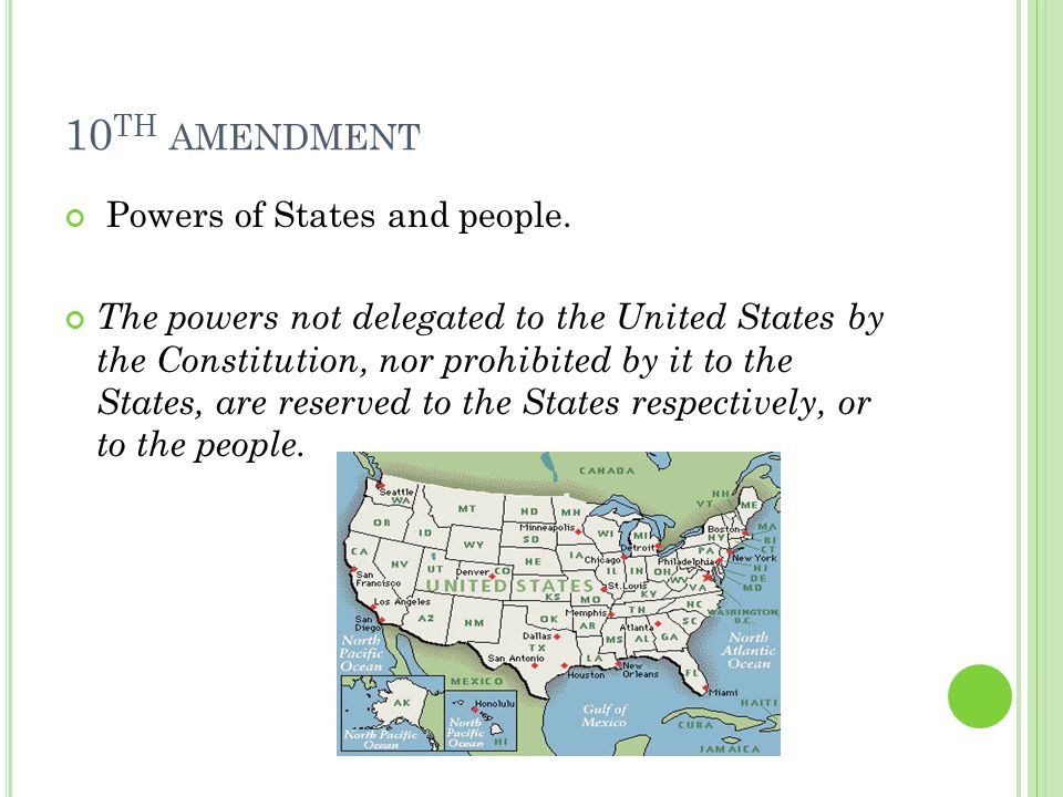 10 TH AMENDMENT Powers of States and people.