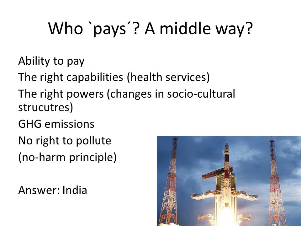 Who `pays´. A middle way.
