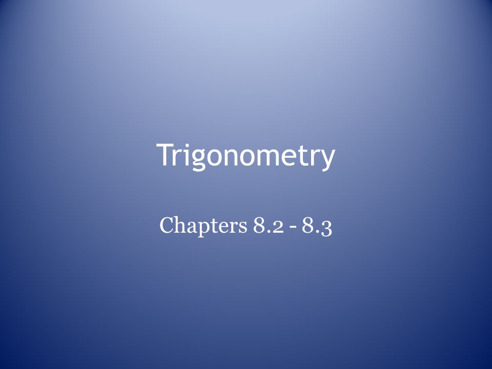 Trigonometry Chapters