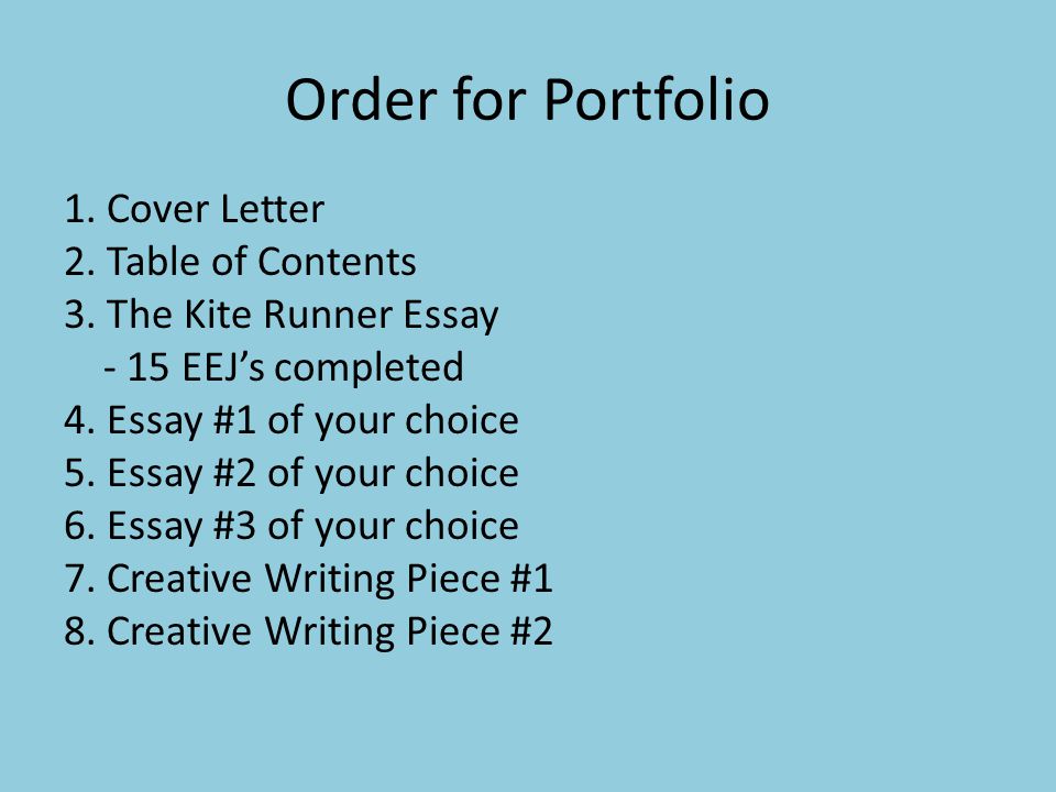 Cover letter essay portfolio