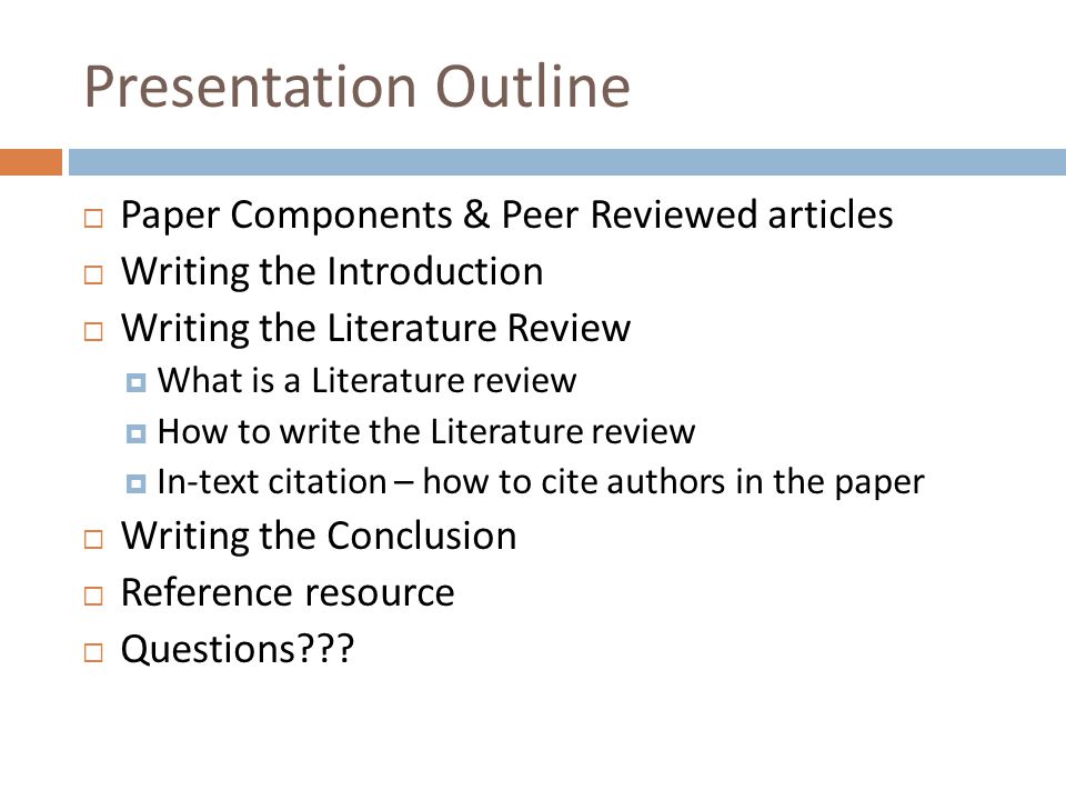 Example of literature review in a research paper