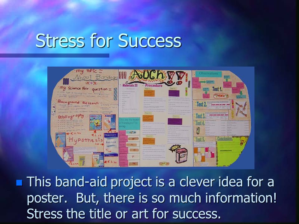 Stress for Success n This band-aid project is a clever idea for a poster.