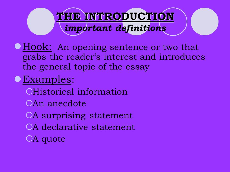 Hook For Essay