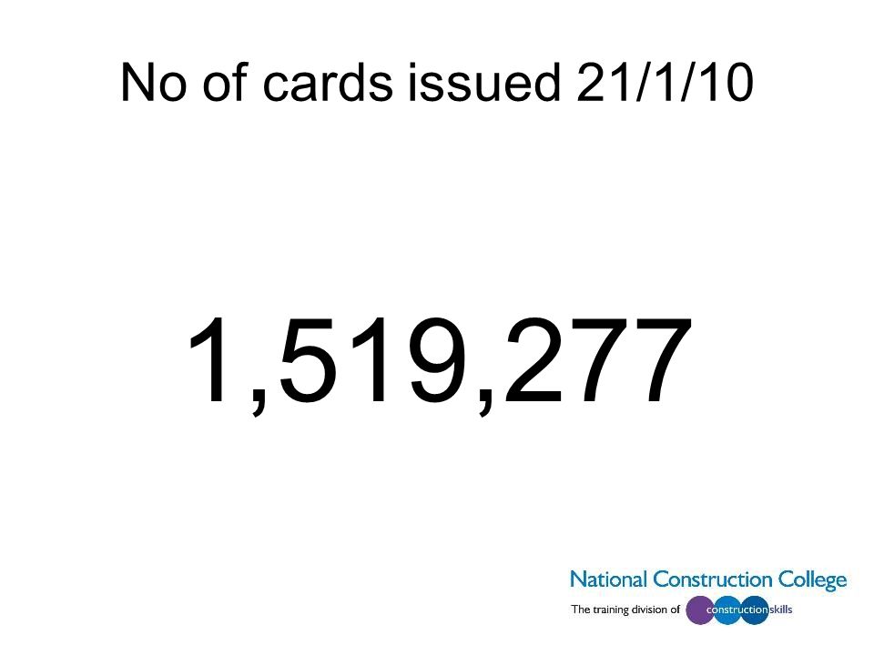 No of cards issued 21/1/10 1,519,277