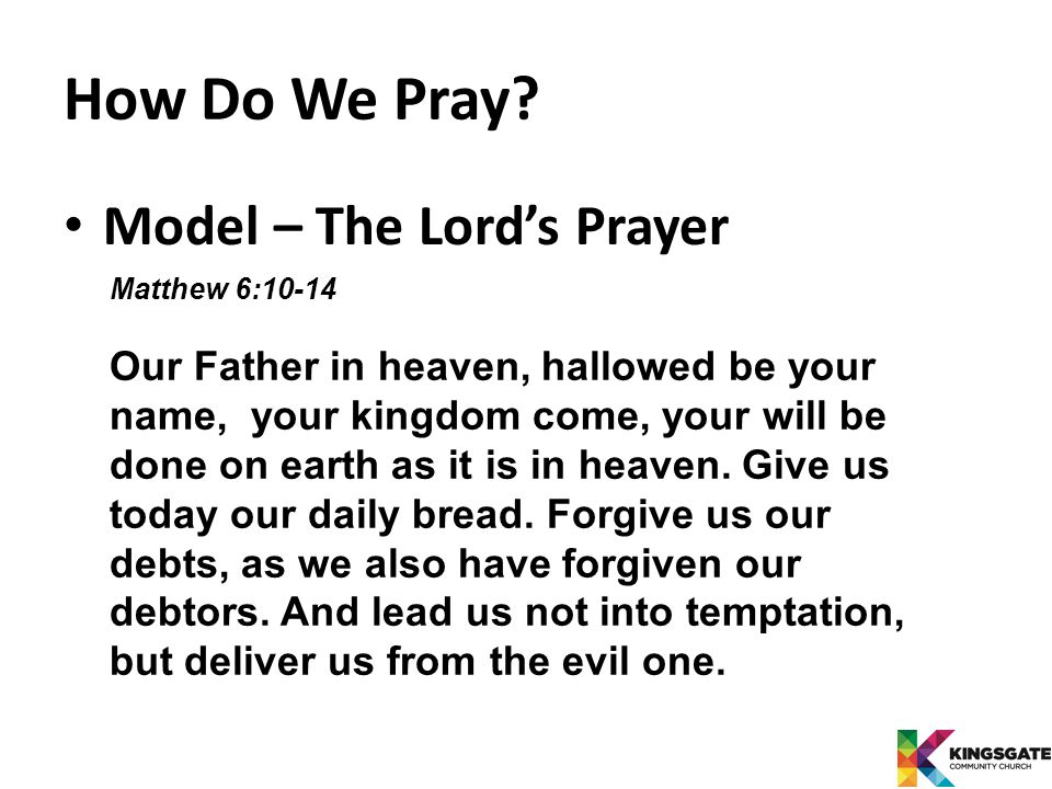 How Do We Pray.
