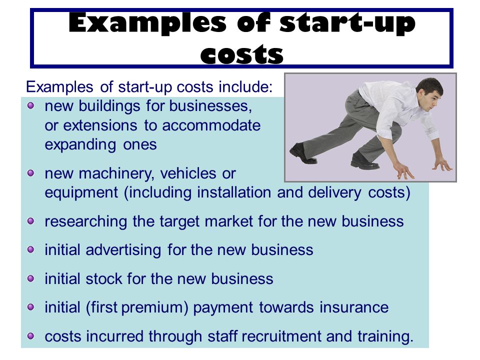 start up costs examples