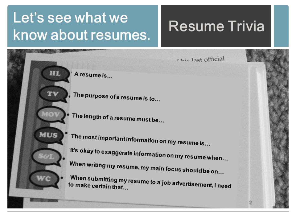 the purpose of a resumes