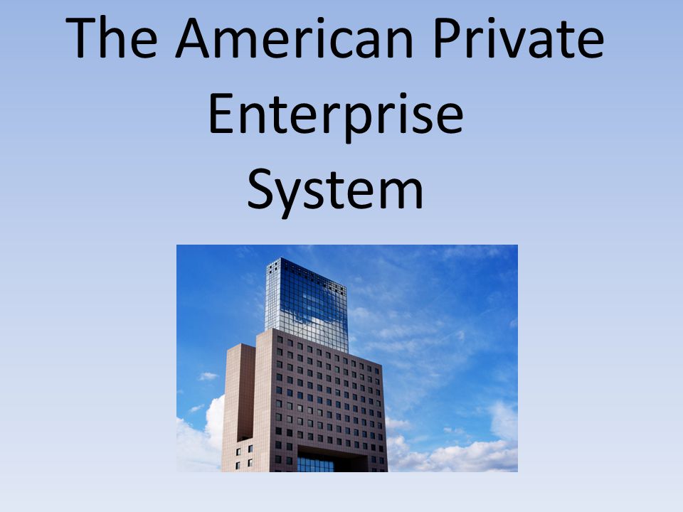 The American Private Enterprise System