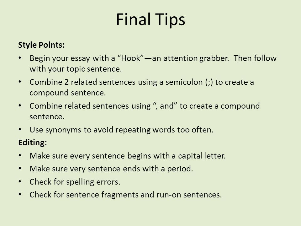 Good First Sentences For Essays