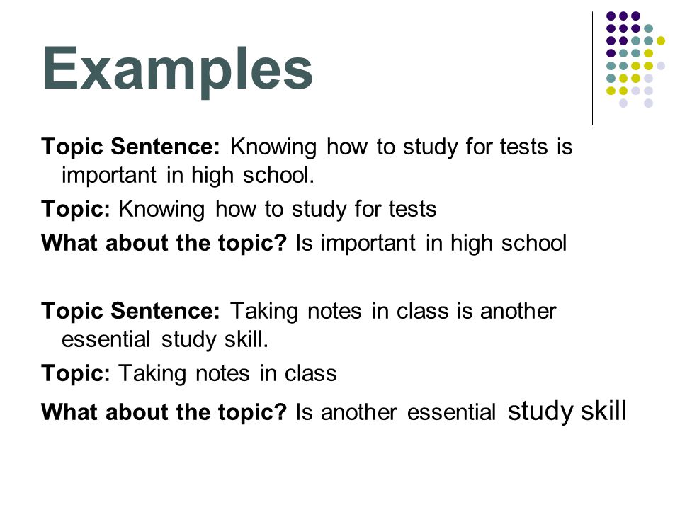 writing a topic sentence