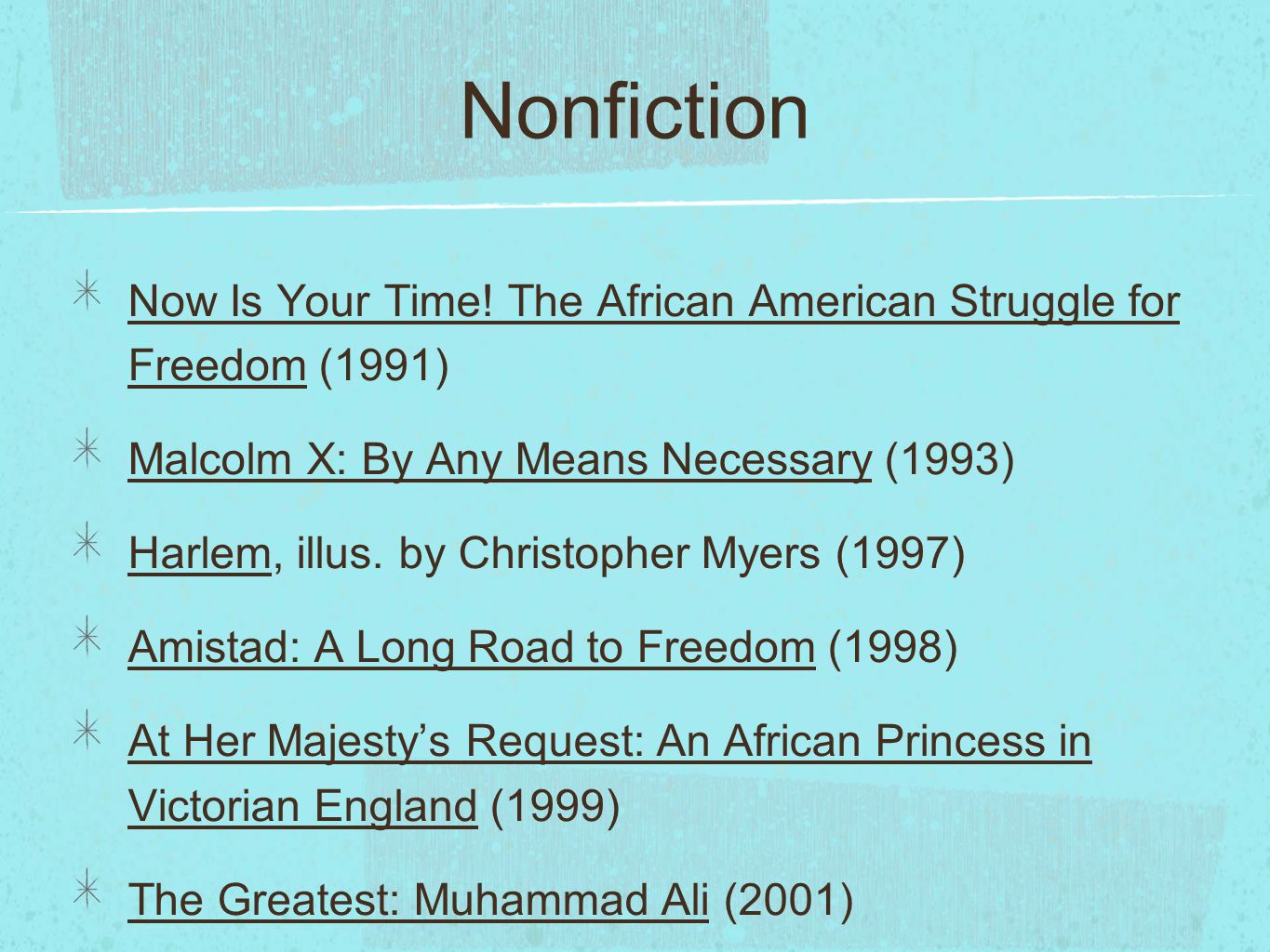 Nonfiction Now Is Your Time.