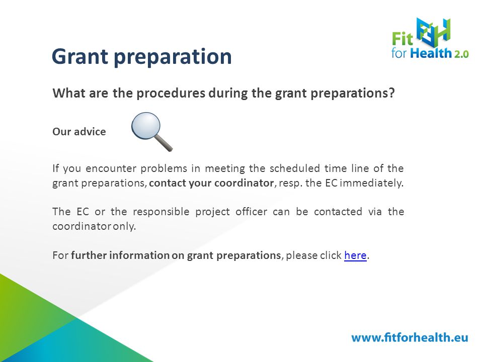 Grant preparation What are the procedures during the grant preparations.