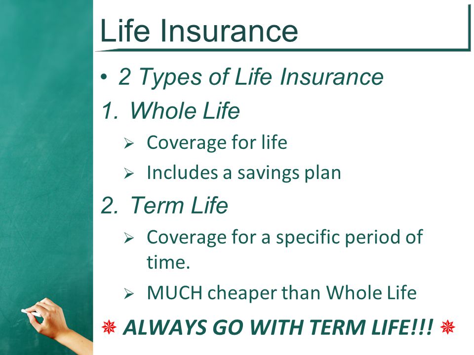 Life Insurance 2 Types of Life Insurance 1.