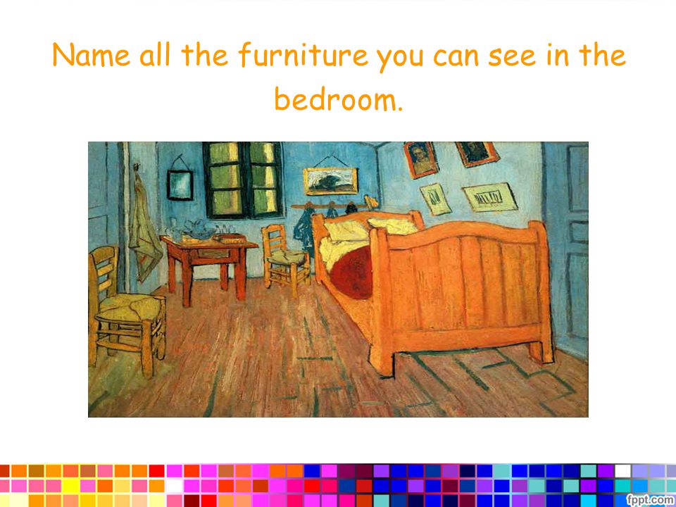Name all the furniture you can see in the bedroom.