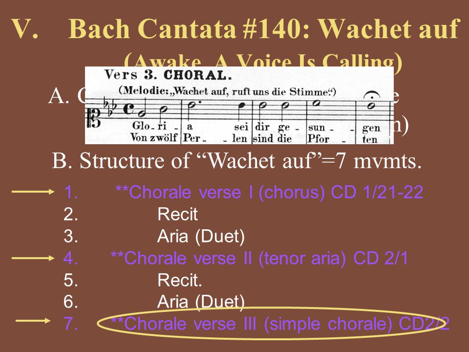 V.Bach Cantata #140: Wachet auf ( Awake, A Voice Is Calling ) A.