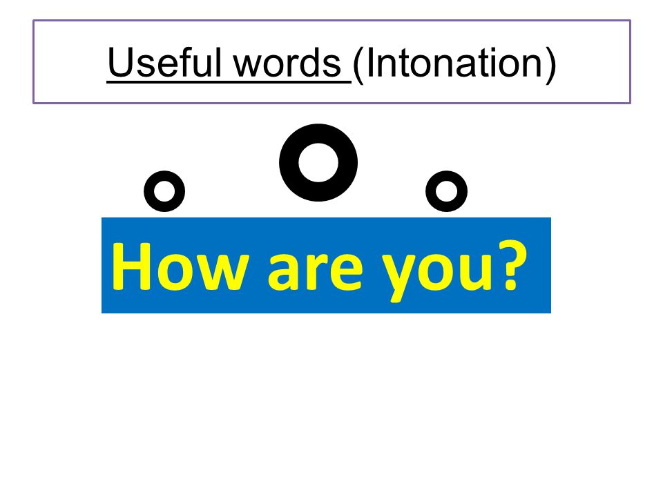 Useful words (Intonation) How are you