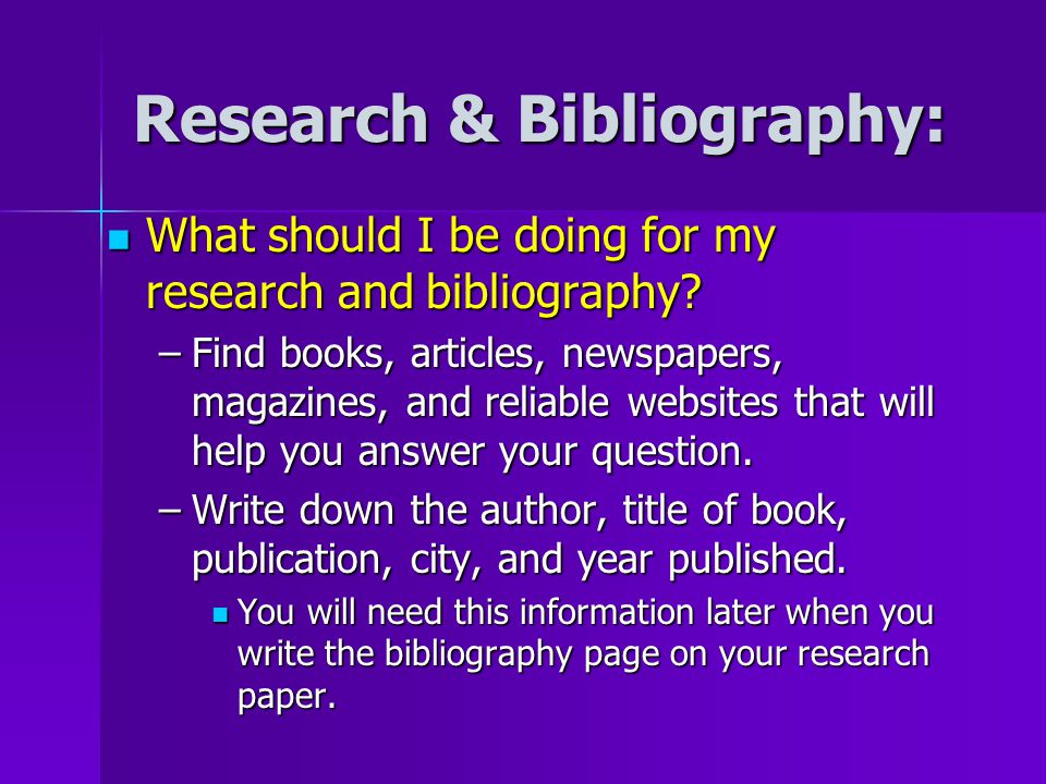 bibliography page for research papers bibliography page for research papers