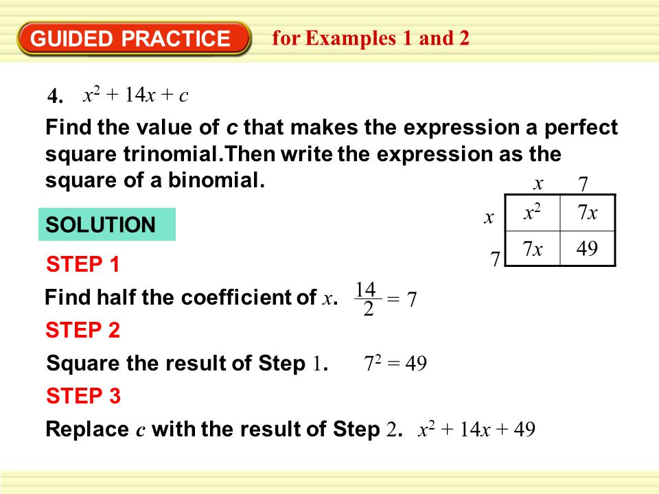 GUIDED PRACTICE for Examples 1 and 2 4.