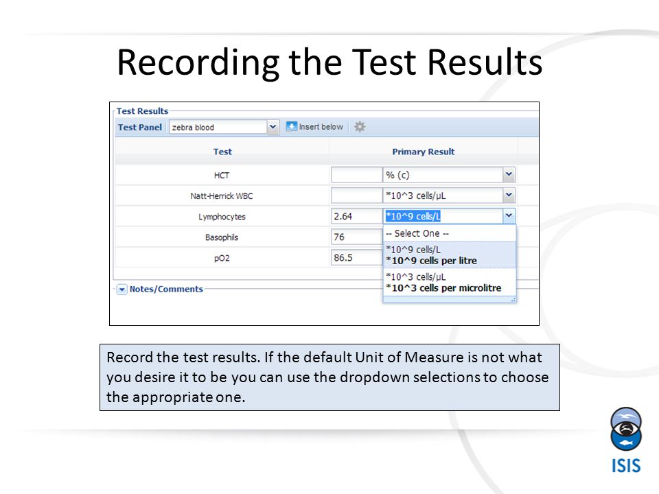 Recording the Test Results Record the test results.