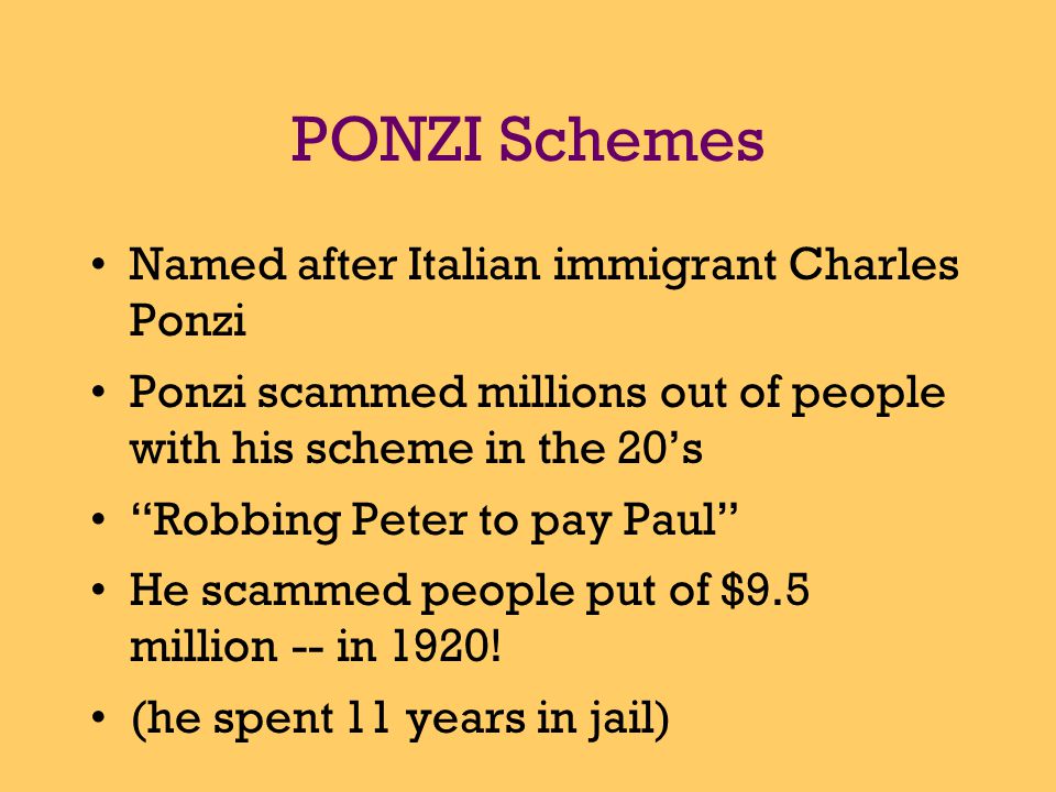 PONZI Schemes