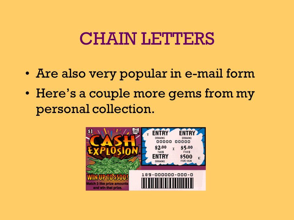 CHAIN LETTERS The recruiter sends letters(or  s) to people with a list of names on it, including his at the top.