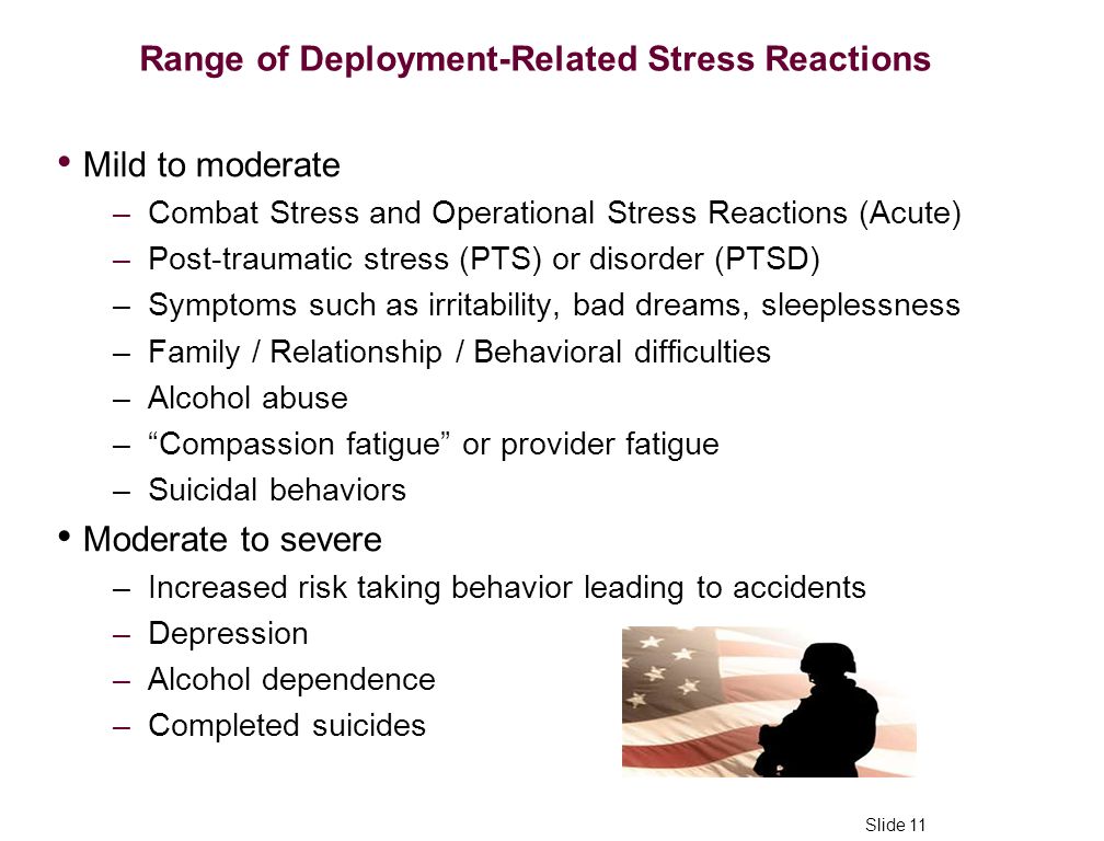 post traumatic stress disorder and military What is posttraumatic stress disorder (ptsd) a person with ptsd has four main types of problems: reliving the traumatic event – through unwanted and recurring memories or vivid nightmares. post traumatic stress disorder and military What is posttraumatic stress disorder (ptsd) a person with ptsd has four main types of problems: reliving the traumatic event – through unwanted and recurring memories or vivid nightmares.
