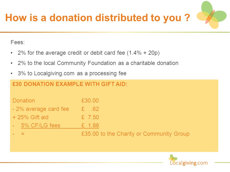 How is a donation distributed to you .