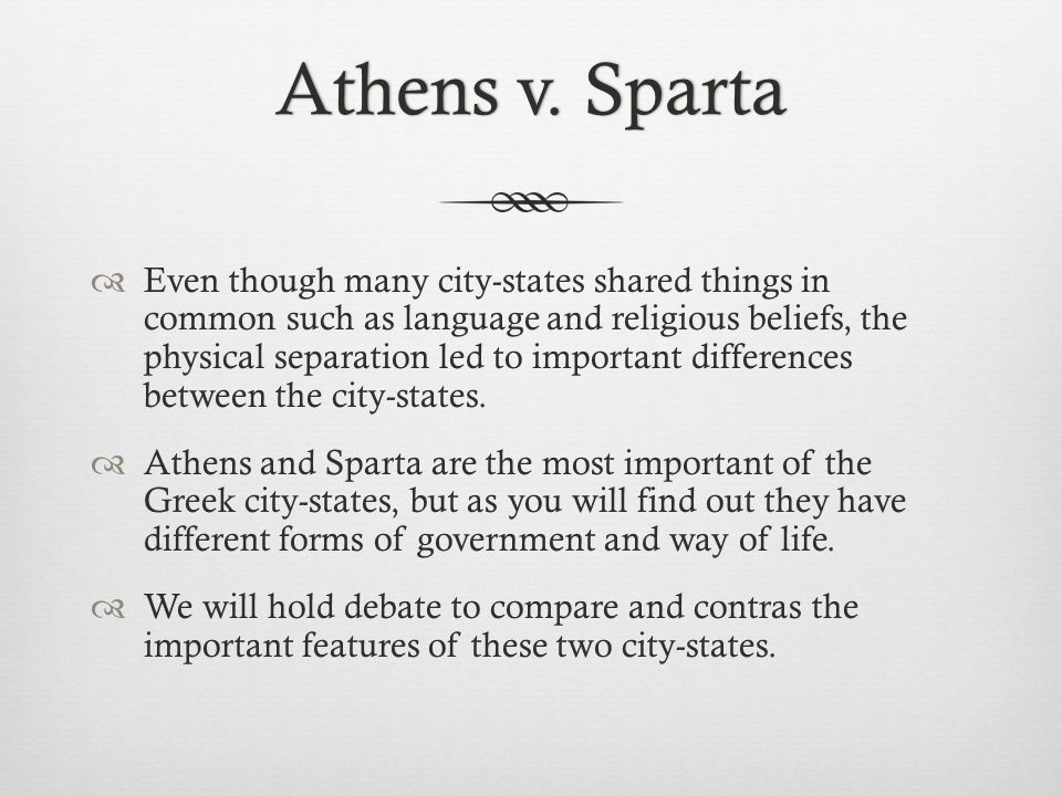 Athens vs sparta essay