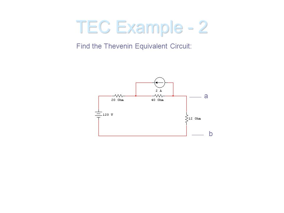 TEC Example - 2 Find the Thevenin Equivalent Circuit: a b