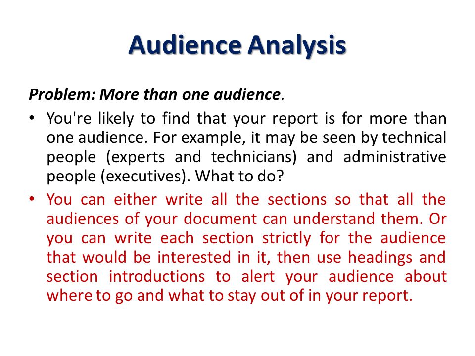 audience analysis example
