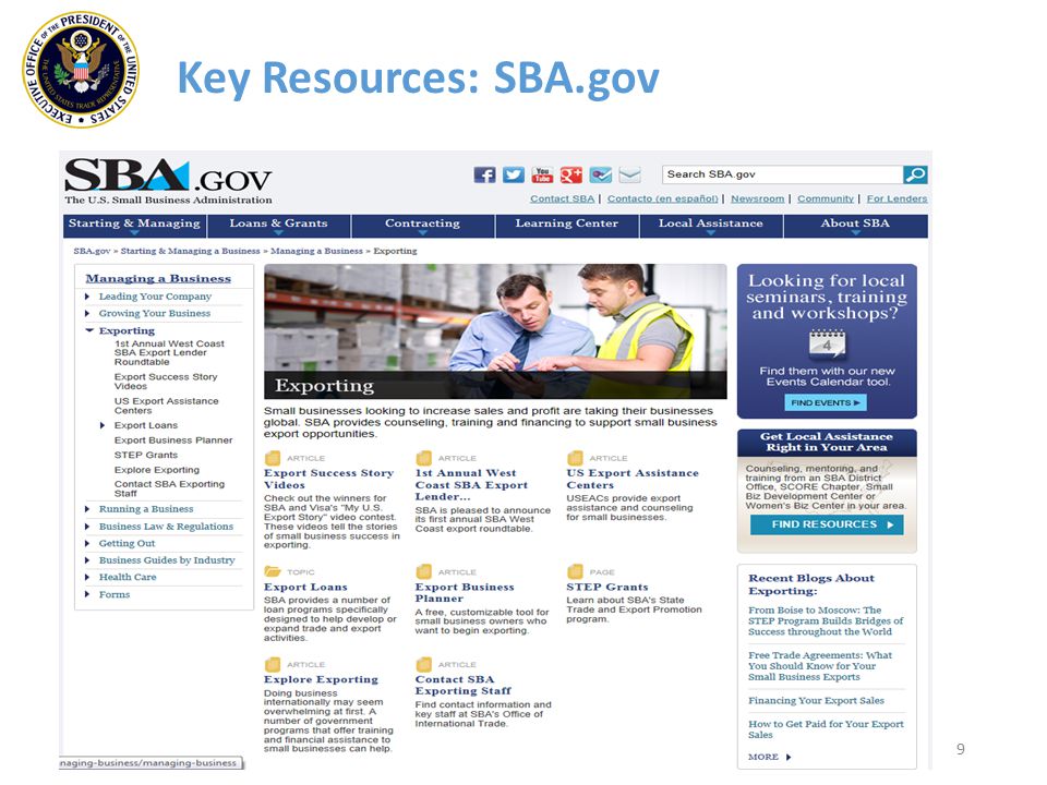 9 Key Resources: SBA.gov