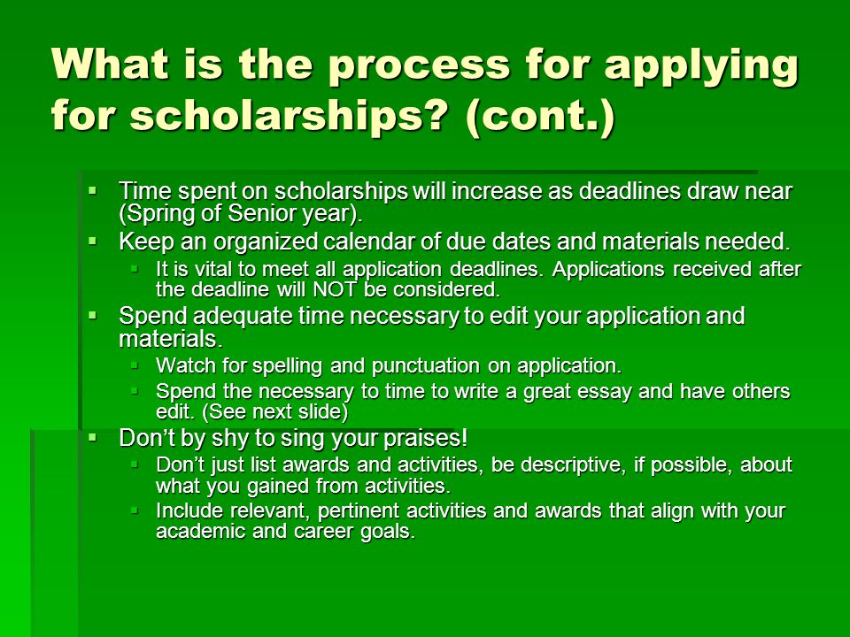 What is the process for applying for scholarships.