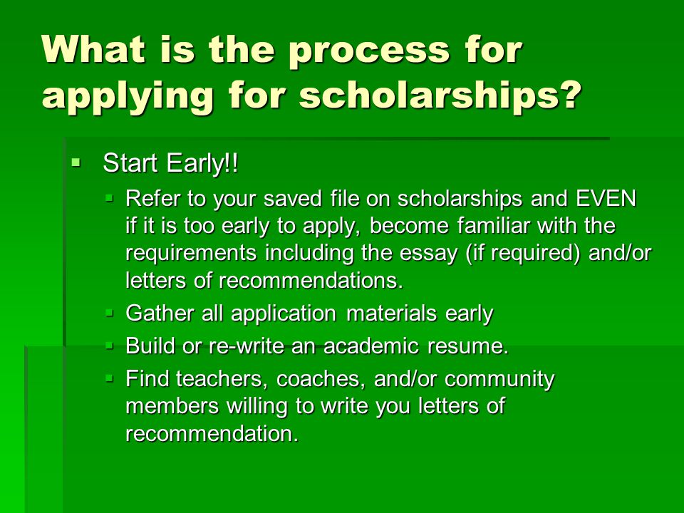 What is the process for applying for scholarships.