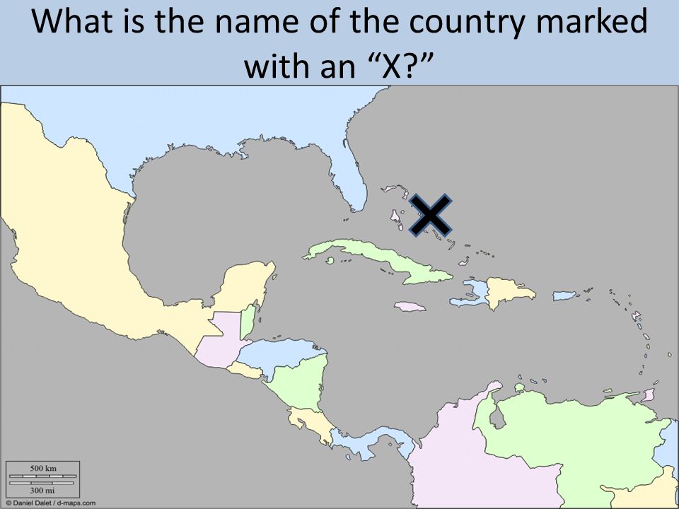 What is the name of the country marked with an X
