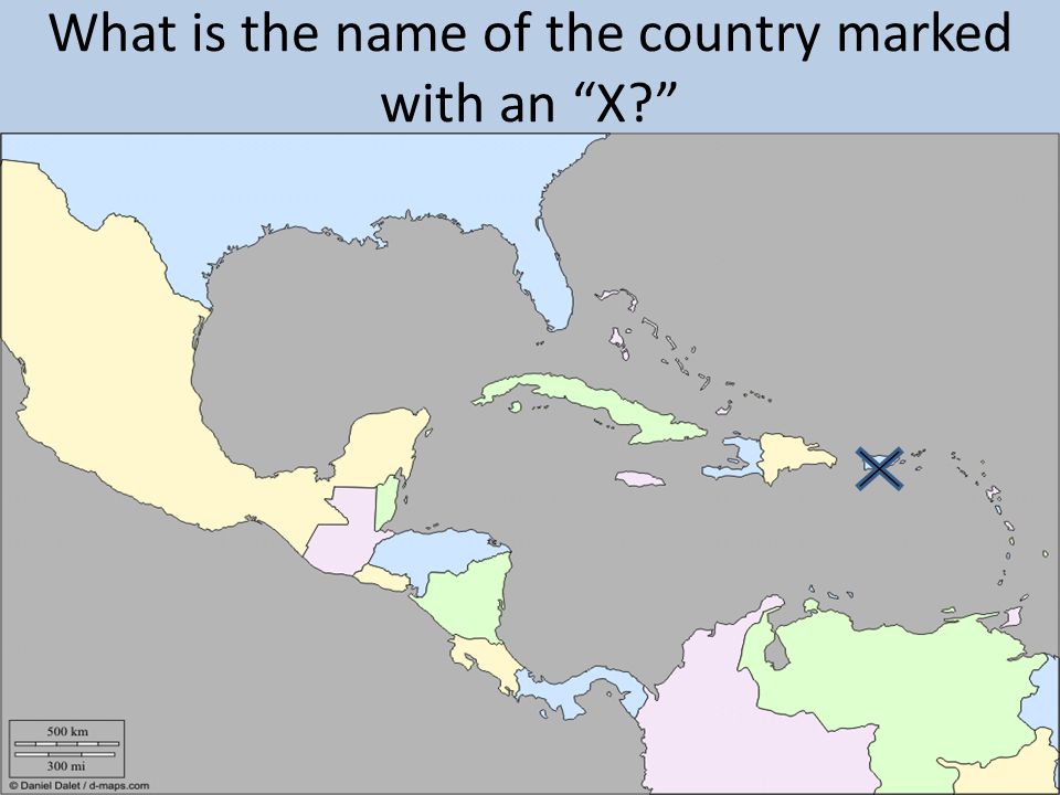 What is the name of the country marked with an X