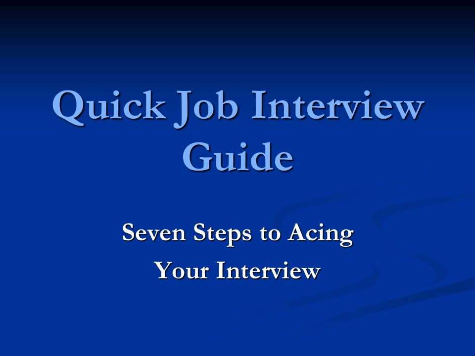 acing the interview