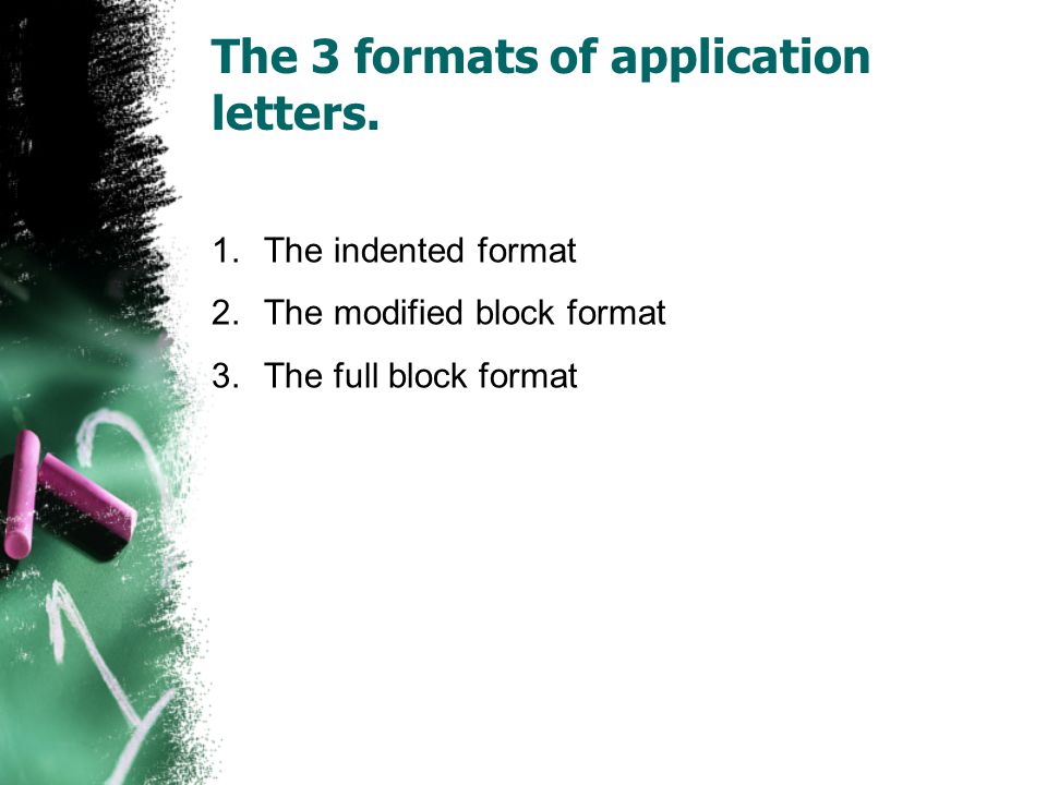 Example of application letter full block form