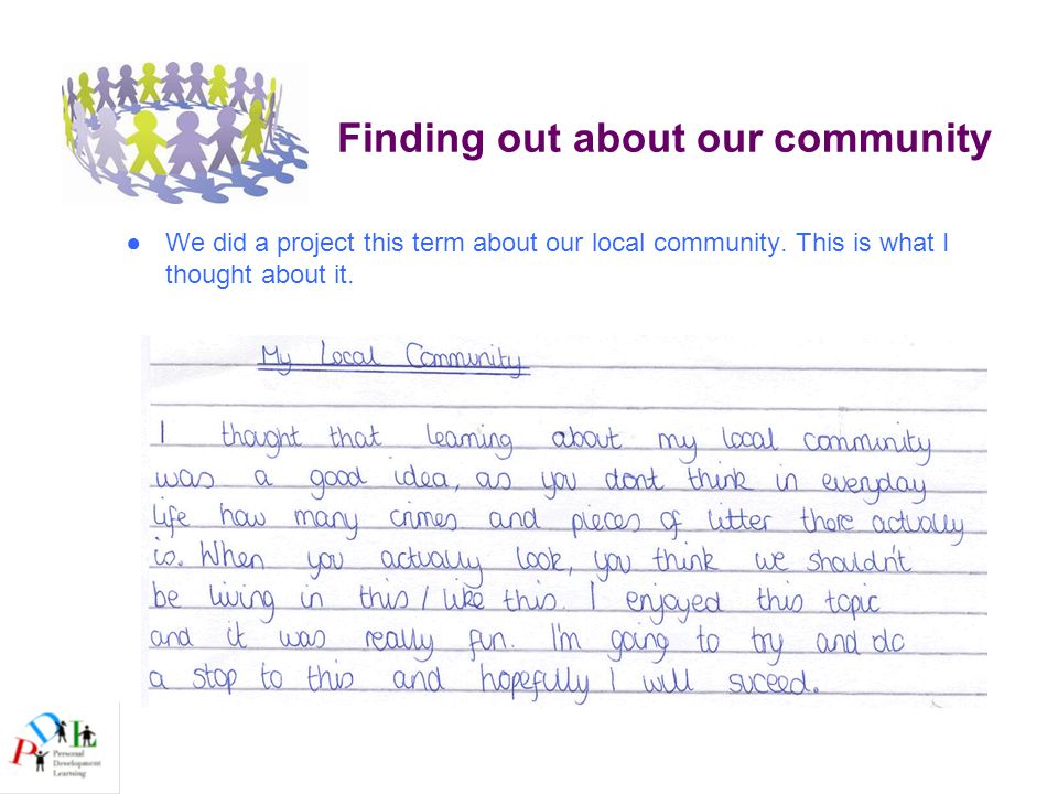 Finding out about our community ●We did a project this term about our local community.