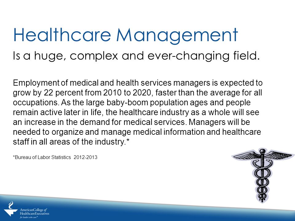 Healthcare Management Is a huge, complex and ever-changing field.