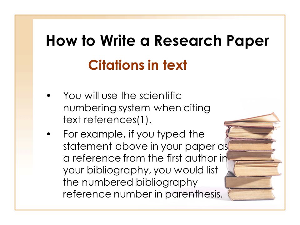 How to write the references in a research paper