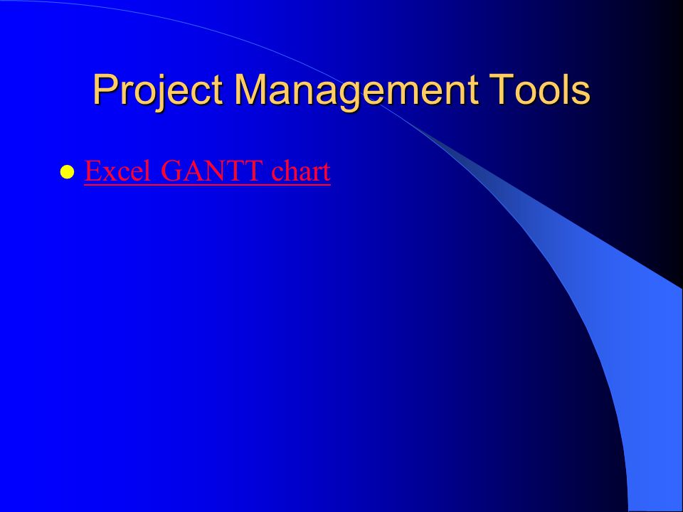 Project Management Tools Excel GANTT chart