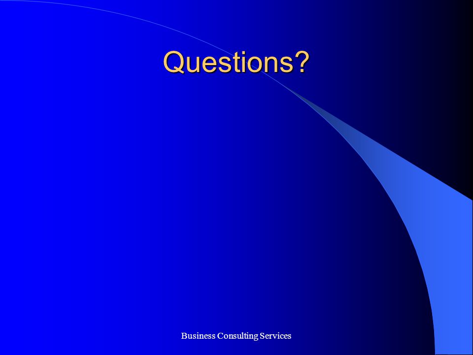 Business Consulting Services Questions