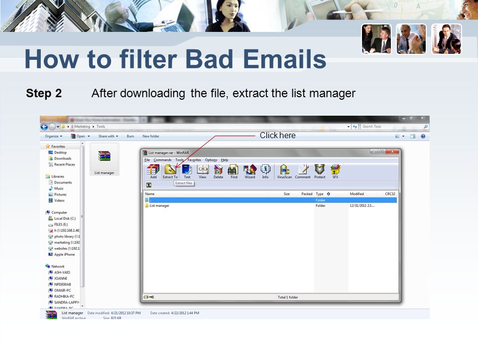 How to filter Bad  s Step 2 After downloading the file, extract the list manager Click here