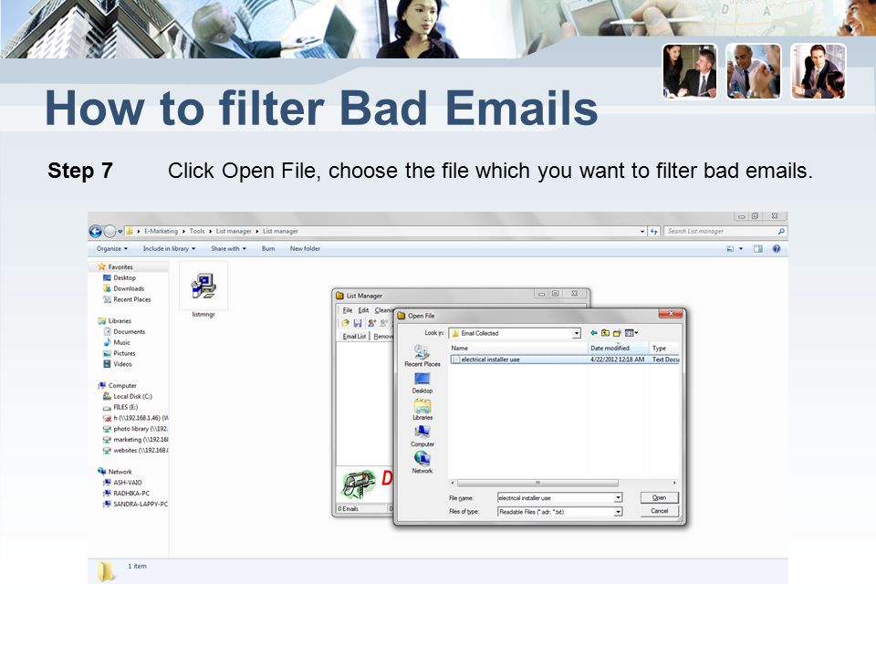 How to filter Bad  s Step 7 Click Open File, choose the file which you want to filter bad  s.