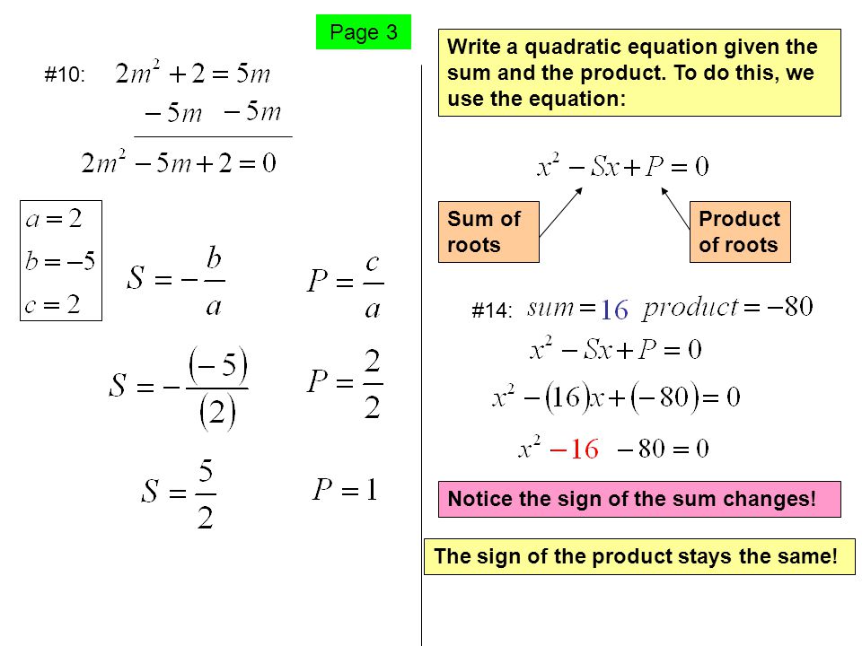 How To Write A Quadratic Equation Given 2 Roots Find The Writing Quadratic Equations Given The Roots Mov